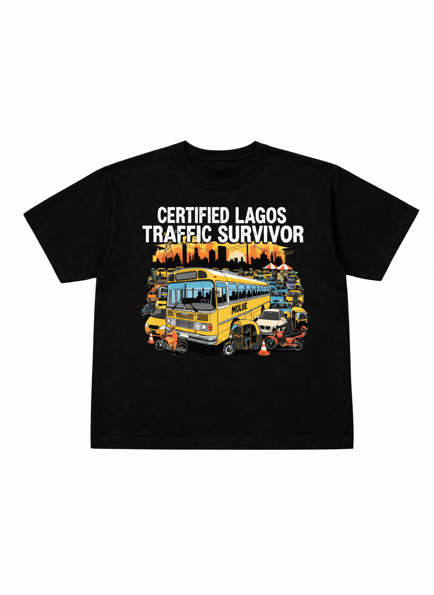 Certified Lagos Traffic Survivor Tee (Black)