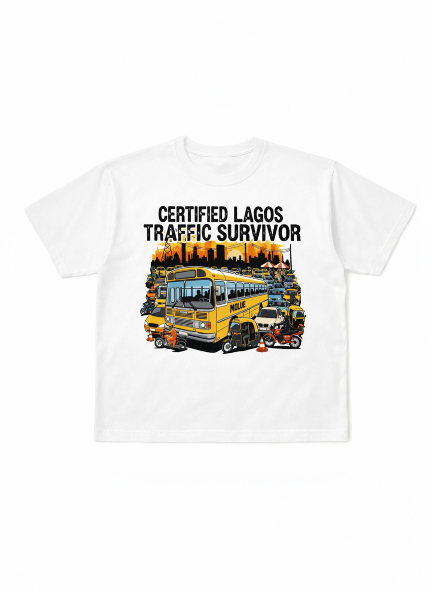 Certified Lagos Traffic Survivor Tee (White)